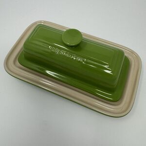 Le Creuset Butter Dish 11-42 Green Stoneware Covered Dish Kitchen Vintage